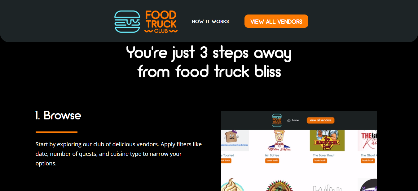 Food Truck Club website